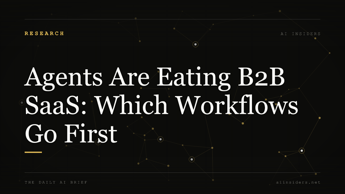Title card for the AI Insiders guide on which B2B SaaS workflows AI agents displace first.