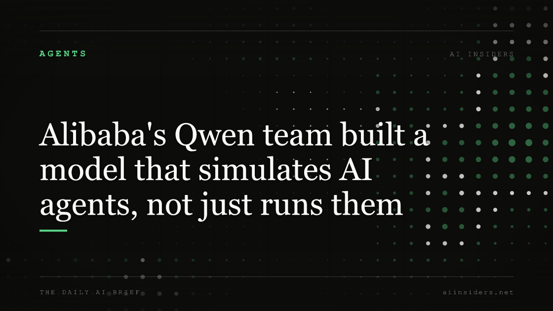 Alibaba's Qwen team built a model that simulates AI agents, not just runs them — featured image for AI Insiders