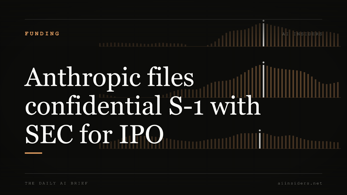 Anthropic files confidential S-1 with SEC for IPO — featured image for AI Insiders