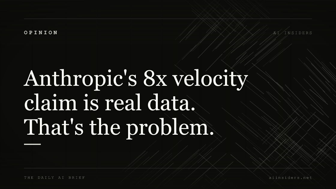 Anthropic's 8x velocity claim is real data. That's the problem. — featured image for AI Insiders