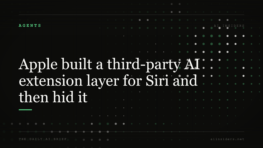 Apple built a third-party AI extension layer for Siri and then hid it — featured image for AI Insiders