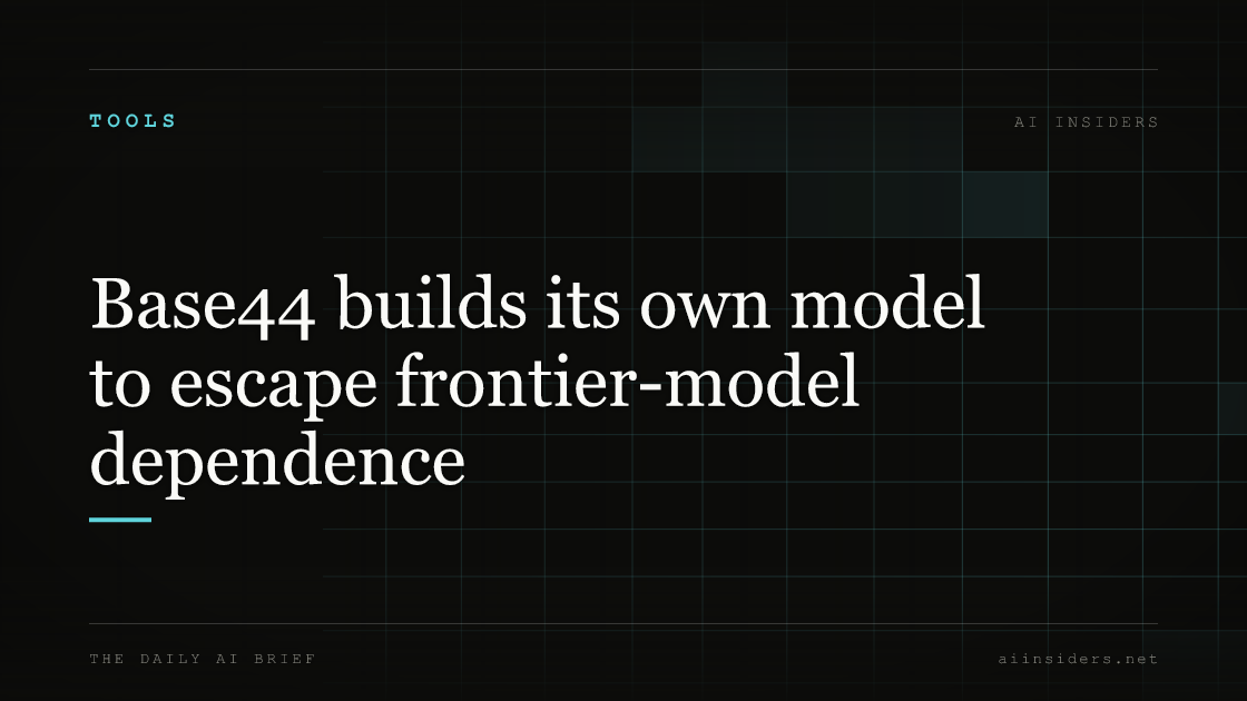 Base44 builds its own model to escape frontier-model dependence — featured image for AI Insiders