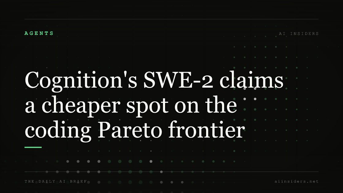 Cognition's SWE-2 claims a cheaper spot on the coding Pareto frontier, featured image for AI Insiders