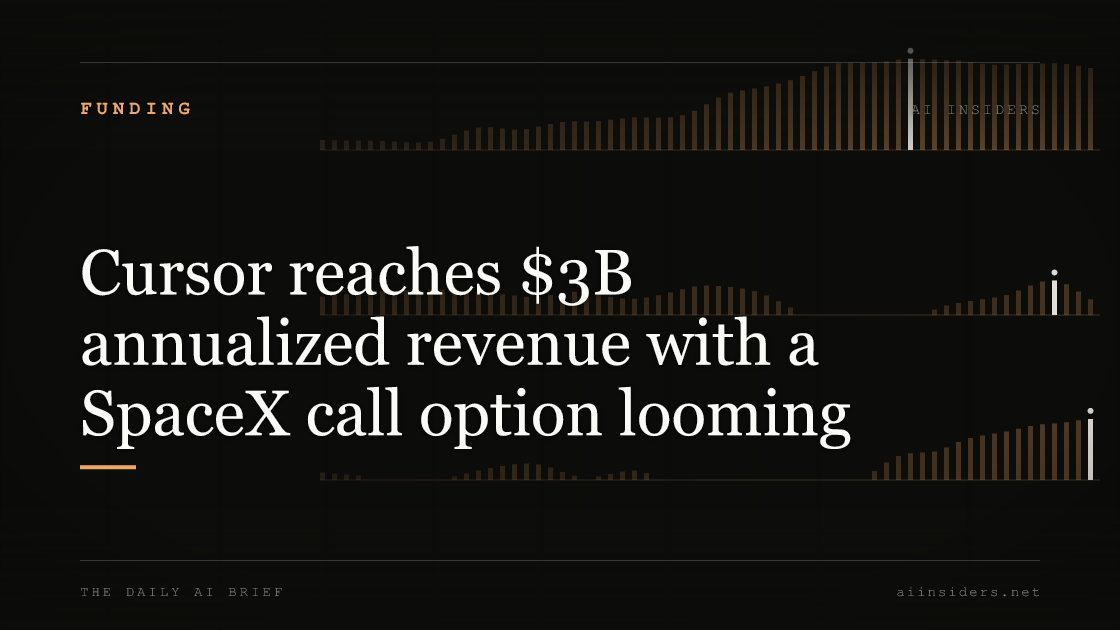 Cursor reaches $3B annualized revenue with a SpaceX call option looming — featured image for AI Insiders