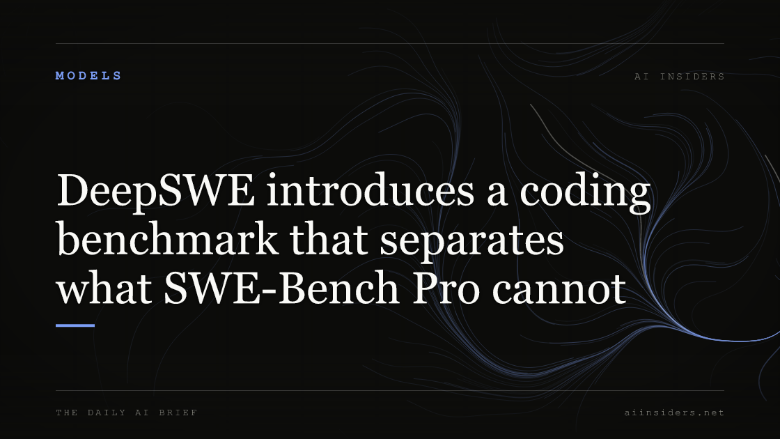 DeepSWE introduces a coding benchmark that separates what SWE-Bench Pro cannot — featured image for AI Insiders