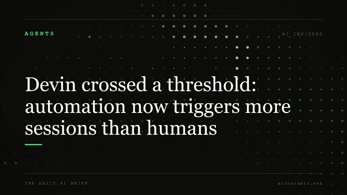 Devin crossed a threshold: automation now triggers more sessions than humans — featured image for AI Insiders