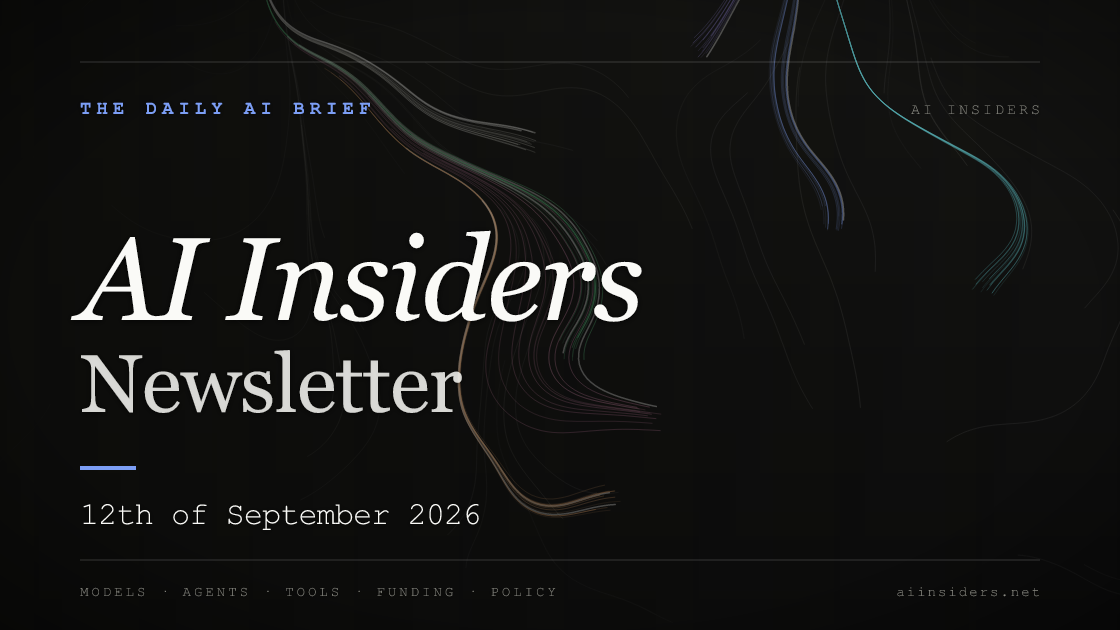 AI Insiders Newsletter cover for the issue dated 12 Sep 2026