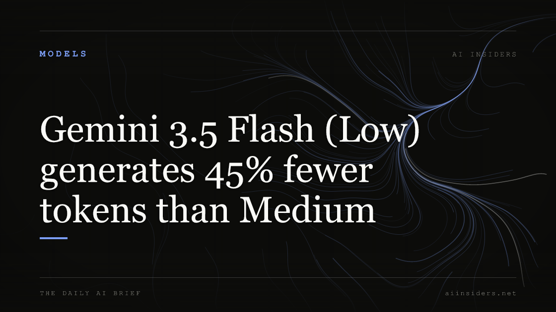 Gemini 3.5 Flash (Low) generates 45% fewer tokens than Medium — featured image for AI Insiders