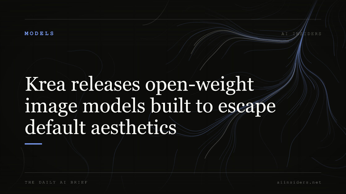 Krea releases open-weight image models built to escape default aesthetics — featured image for AI Insiders