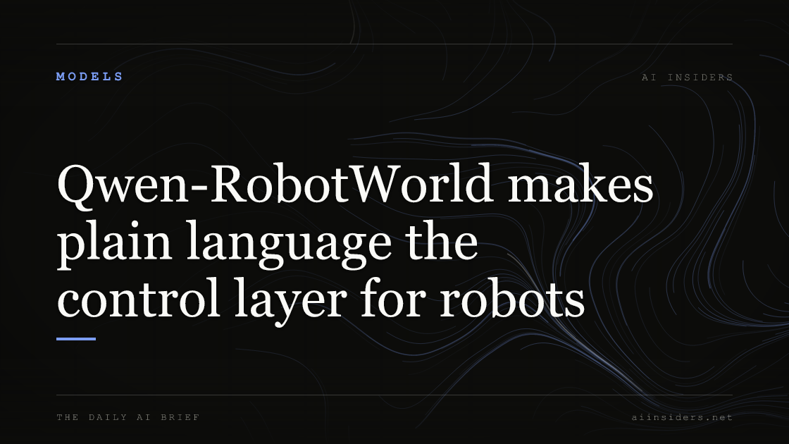 Qwen-RobotWorld makes plain language the control layer for robots — featured image for AI Insiders