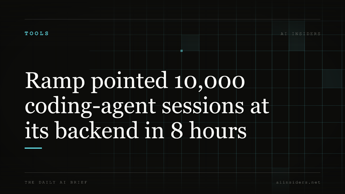 Ramp pointed 10,000 coding-agent sessions at its backend in 8 hours — featured image for AI Insiders