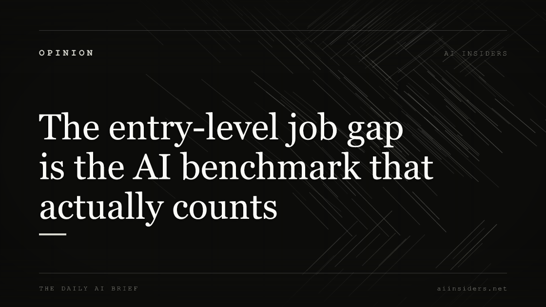 The entry-level job gap is the AI benchmark that actually counts — featured image for AI Insiders